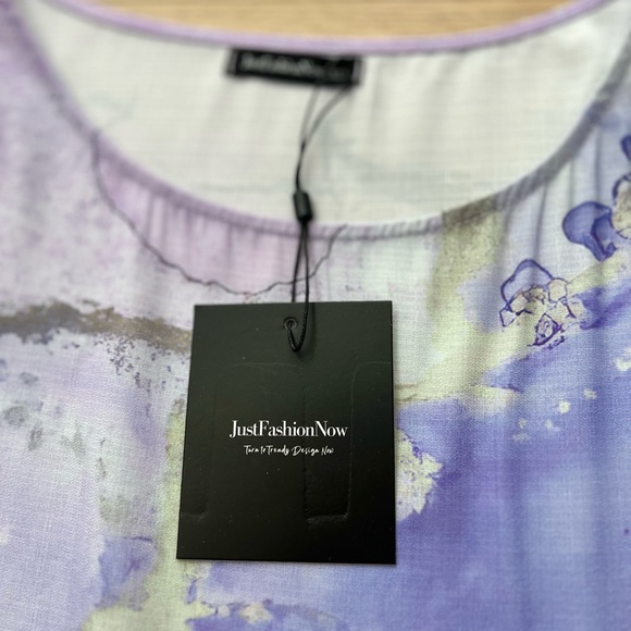 Just Fashion Now asymmetrical tunic, Purple/Rose/Lilac/White/Gold, XL, Bamboo - Picture 7 of 12